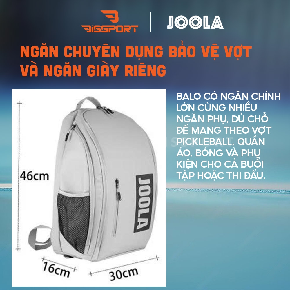 Balo Bóng Bàn & Pickleball JOOLA Vision Backpack Chính Hãng – Đen -  Đa Dụng – Nhẹ, Bền, Nhiều Ngăn Tiện Lợi - Chắc Chắn